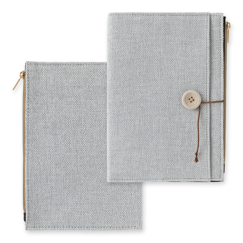 Midori - Yuru Log Notebook Cover B6 Cloth Grey-Midori-DutchMills