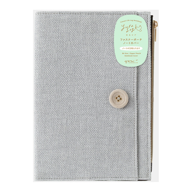 Midori - Yuru Log Notebook Cover B6 Cloth Grey-Midori-DutchMills