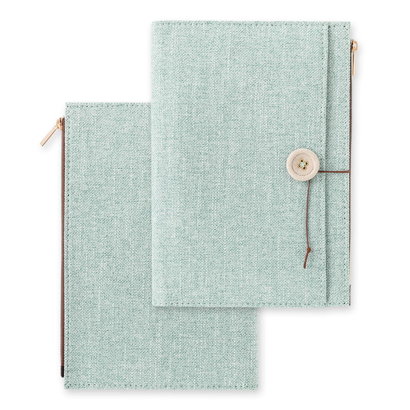 Midori - Yuru Log Notebook Cover B6 Cloth Light Blue-Midori-DutchMills