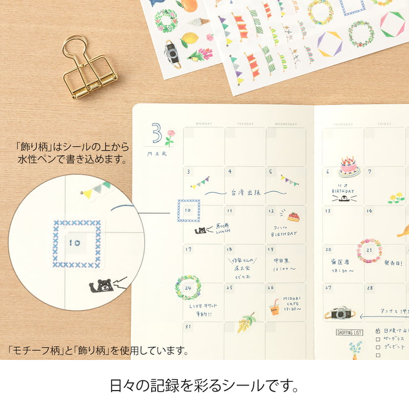 Midori - Yuru Log Sticker One Sheet Decoration-Sticker-DutchMills