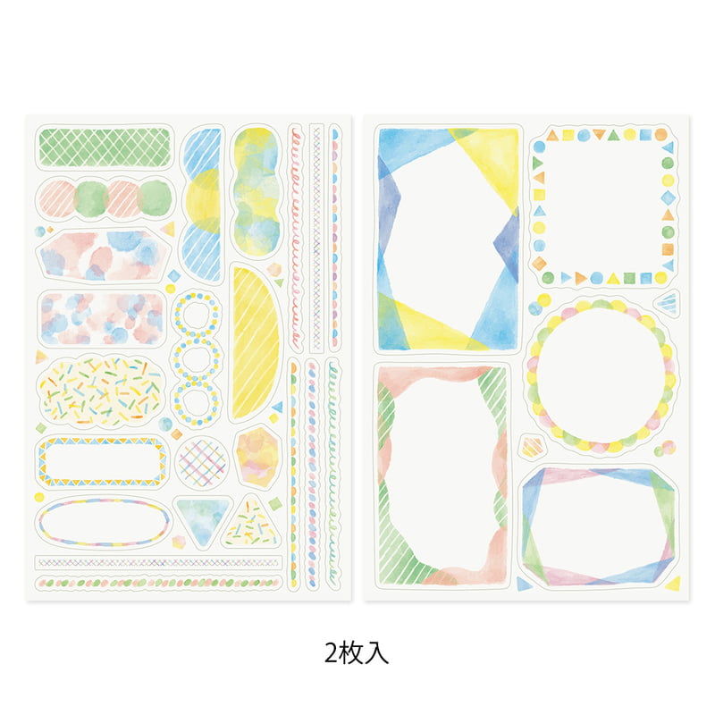 Midori - Yuru Log Sticker Two Sheets Watercolour-Sticker-DutchMills