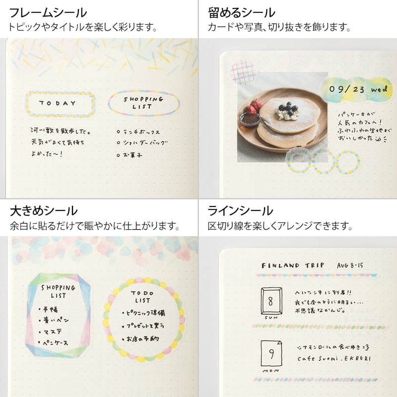 Midori - Yuru Log Sticker Two Sheets Watercolour-Sticker-DutchMills