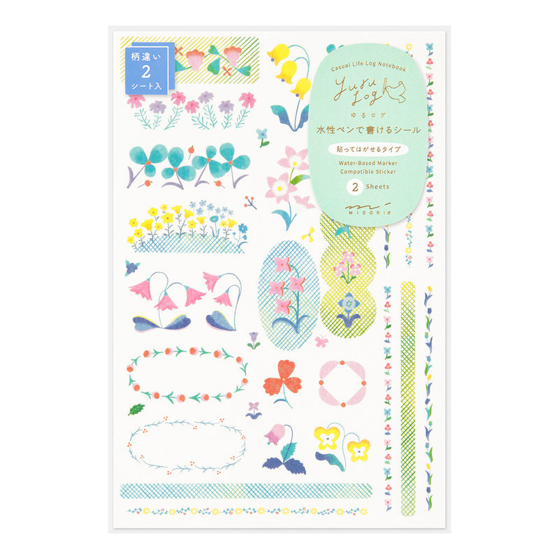 Midori - Yuru Log Vol. 3 Decoration Sticker Floral-Sticker-DutchMills