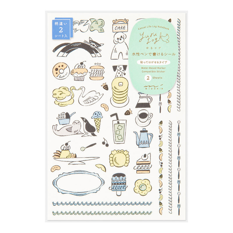 Midori - Yuru Log Vol. 3 Decoration Sticker Sweets & Animals-Sticker-DutchMills