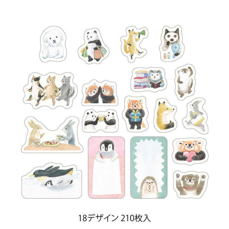 Midori - Yuru Log Vol. 3 Roll Sticker Animal Emotions-Maskingtape-DutchMills