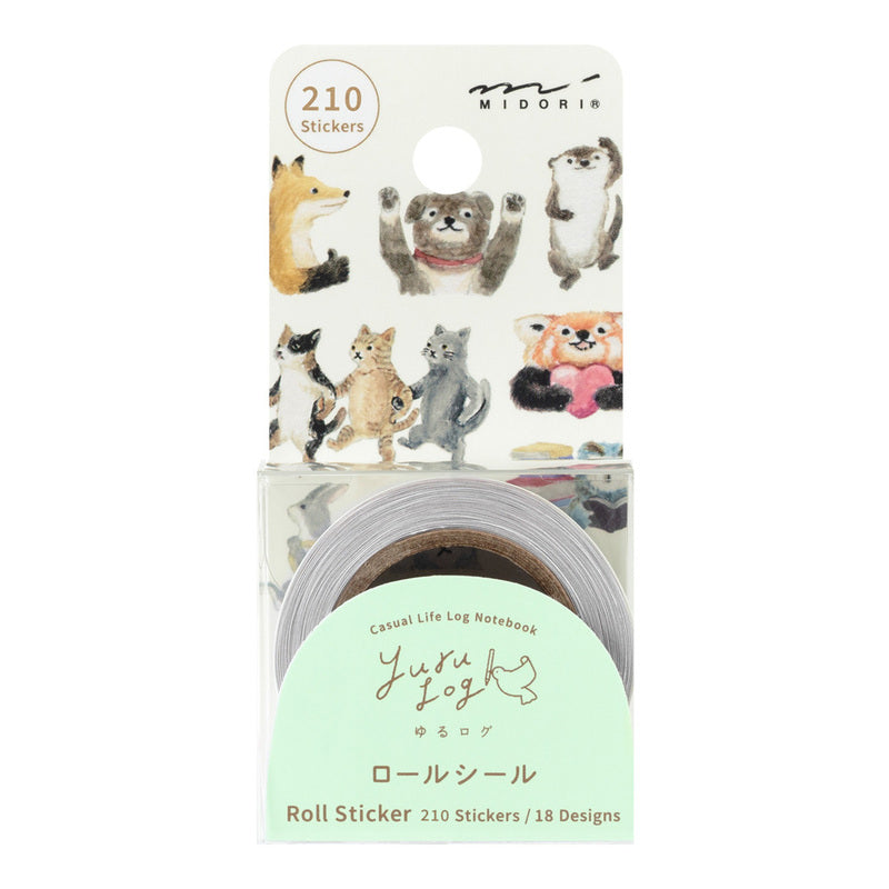 Midori - Yuru Log Vol. 3 Roll Sticker Animal Emotions-Maskingtape-DutchMills