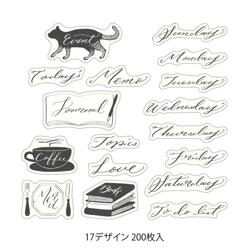 Midori - Yuru Log Vol. 3 Roll Sticker Calligraphy-Maskingtape-DutchMills