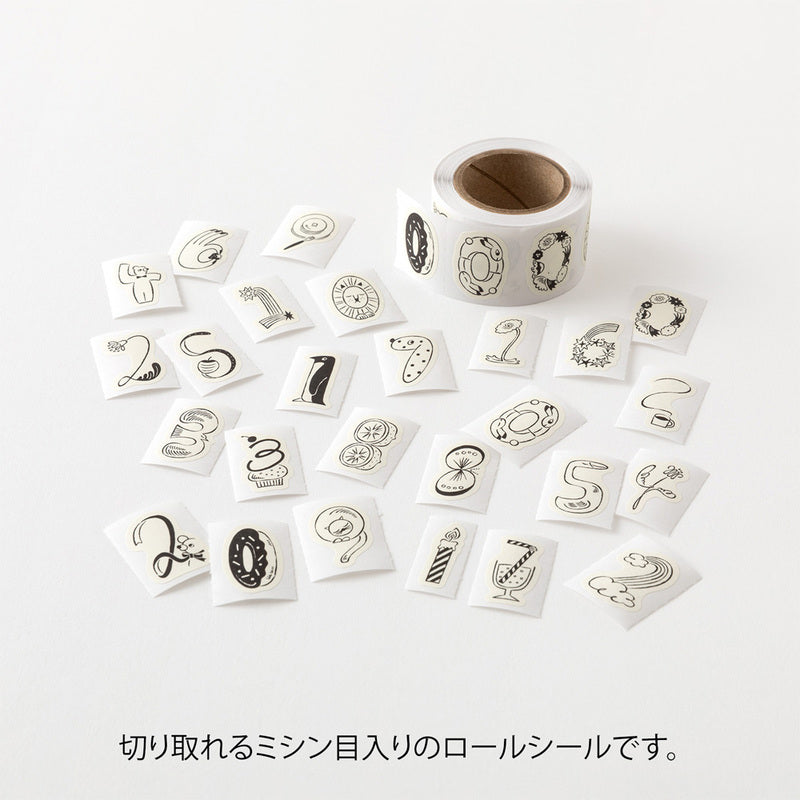 Midori - Yuru Log Vol. 3 Roll Sticker Number-Maskingtape-DutchMills