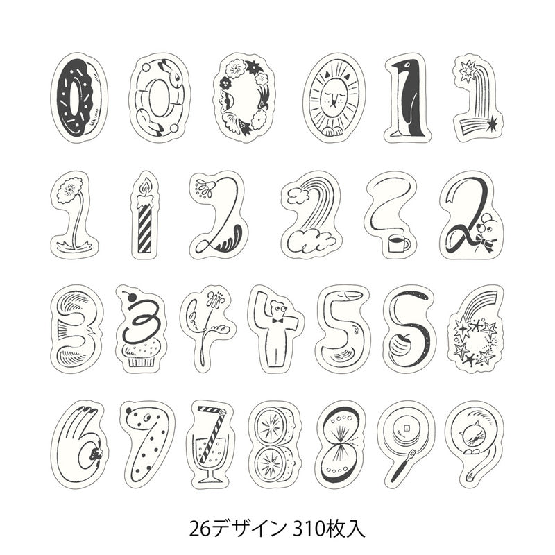 Midori - Yuru Log Vol. 3 Roll Sticker Number-Maskingtape-DutchMills