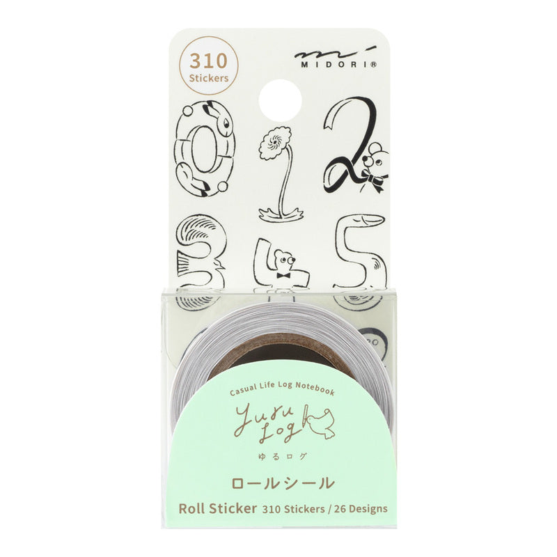 Midori - Yuru Log Vol. 3 Roll Sticker Number-Maskingtape-DutchMills