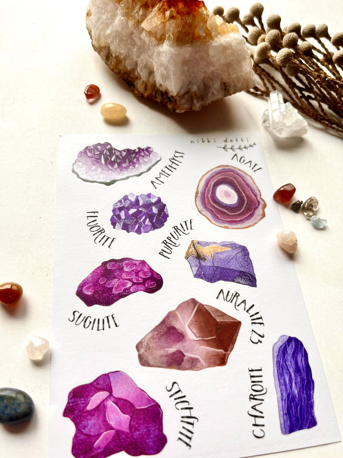 Sticker Sheet - Purple Gems-Sticker-DutchMills