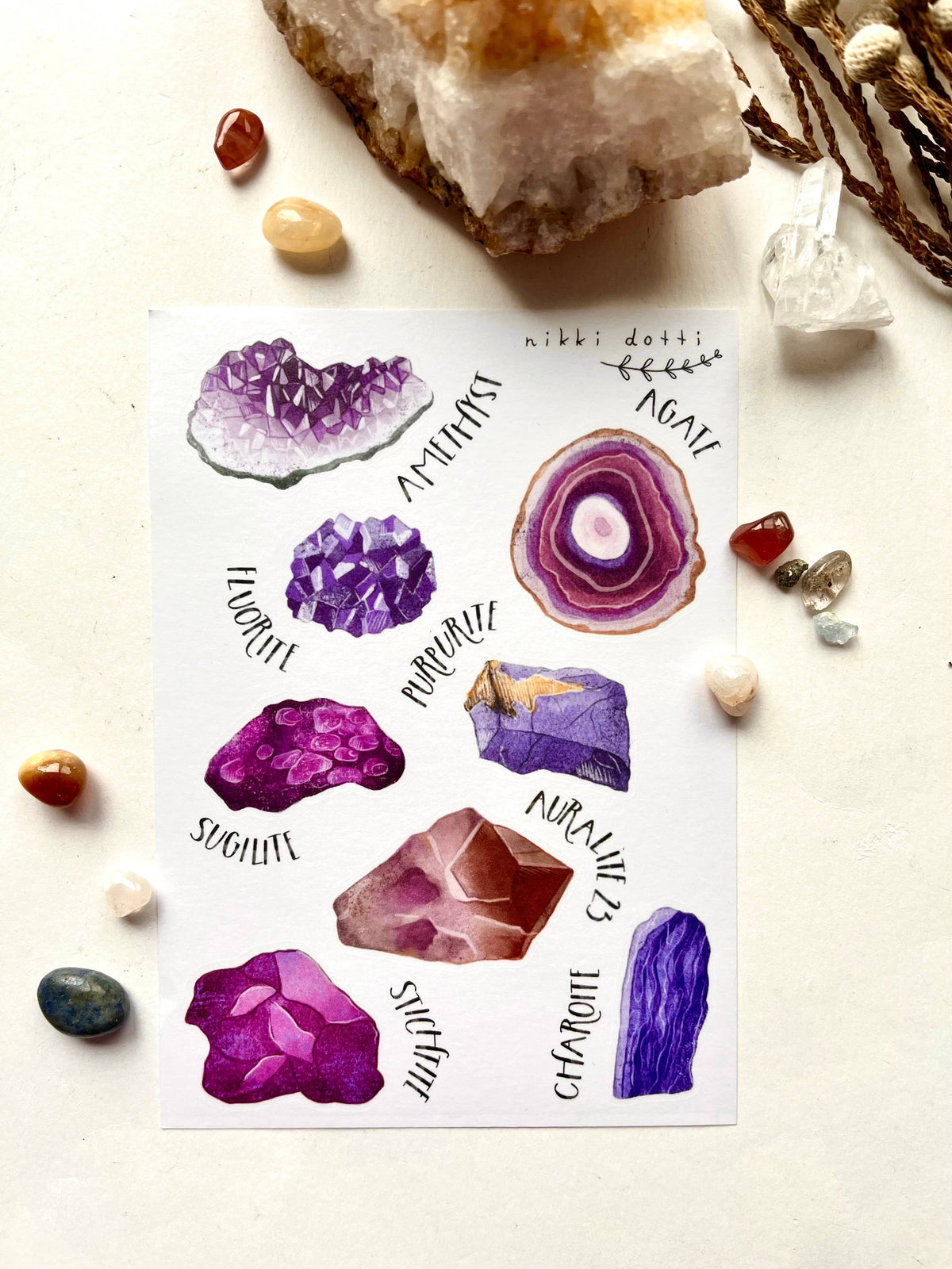 Sticker Sheet - Purple Gems-Sticker-DutchMills