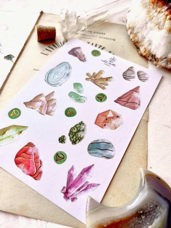 Sticker sheet - Gems Gold foil-Sticker-DutchMills