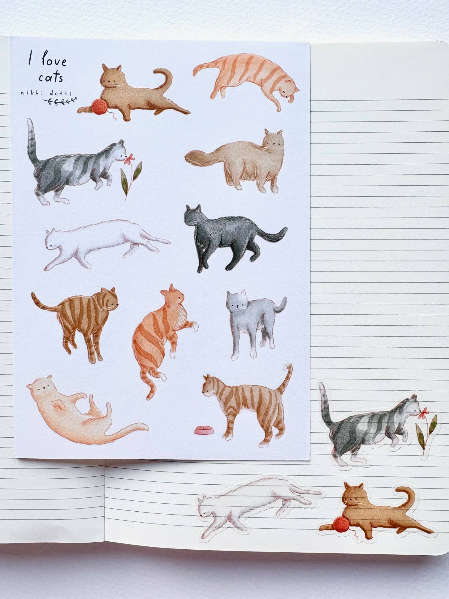 Sticker sheet - I love cats-DutchMills