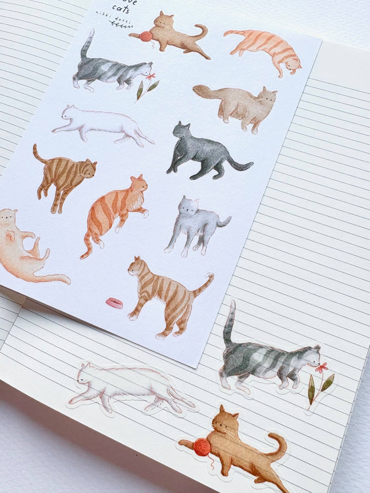 Sticker sheet - I love cats-DutchMills