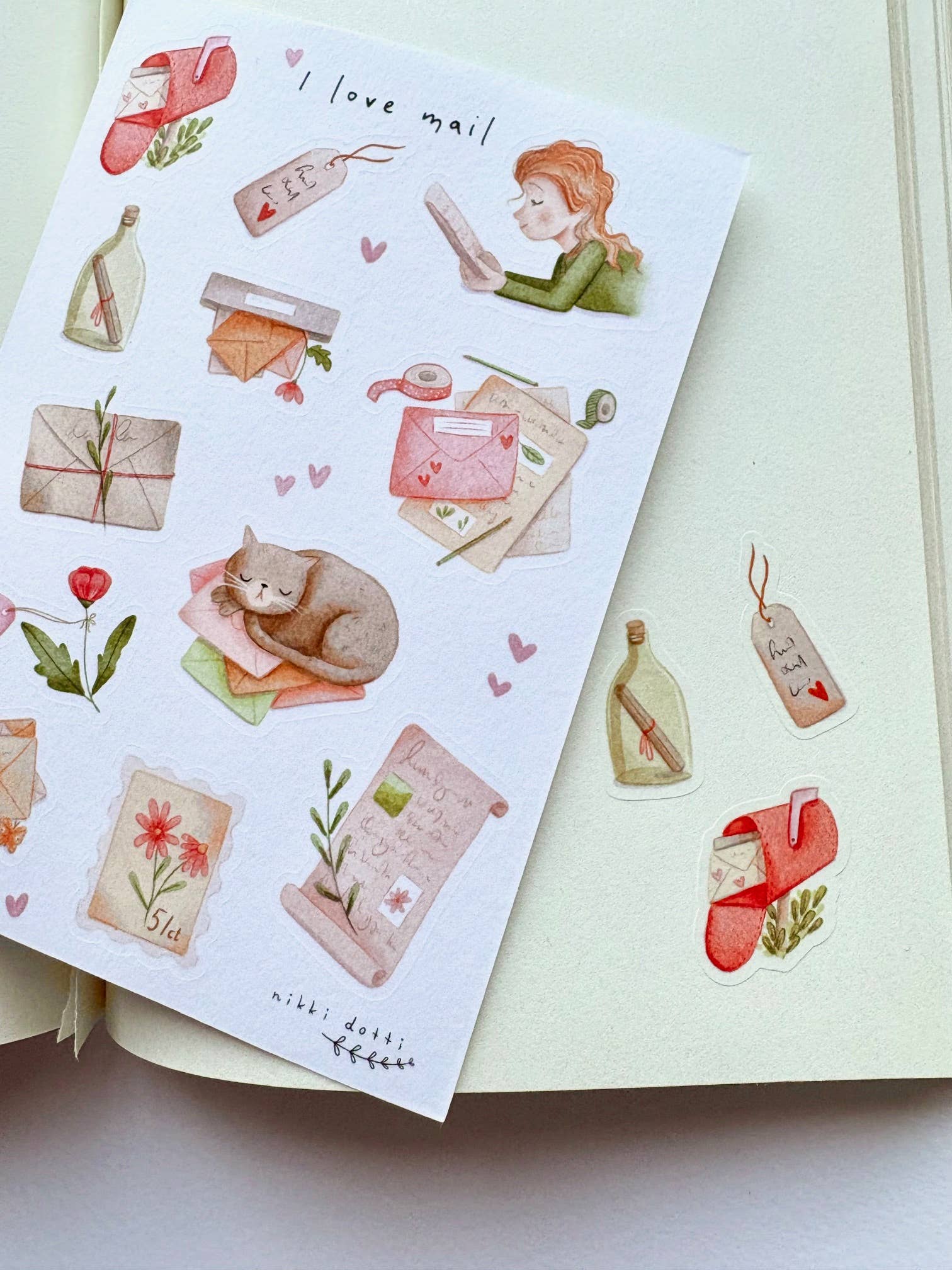 Sticker sheet - I love mail-DutchMills