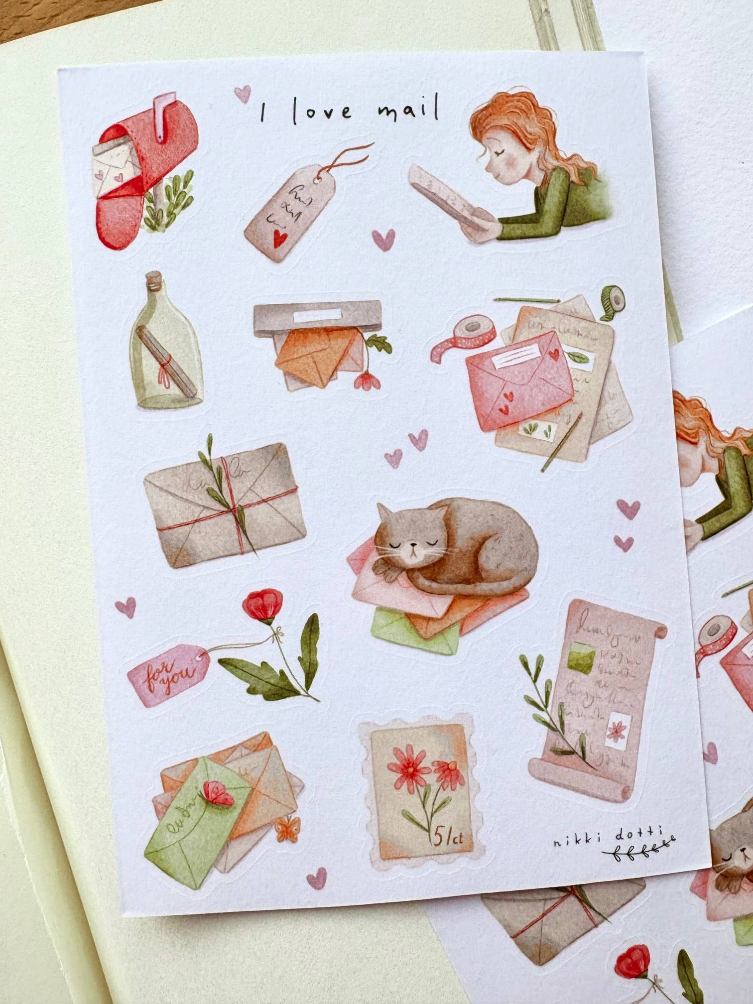 Sticker sheet - I love mail-DutchMills