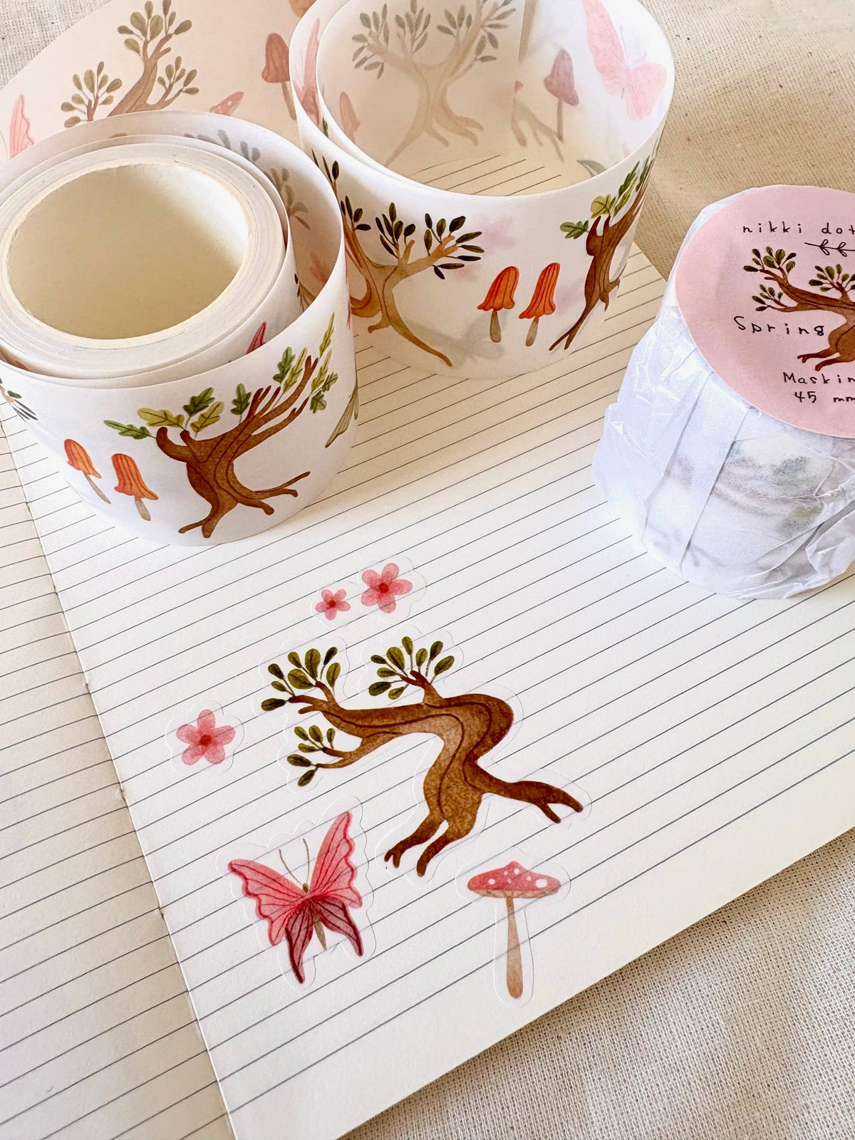 Nikki Dotti - Washi roll - kiss cut - Spring-Maskingtape-DutchMills