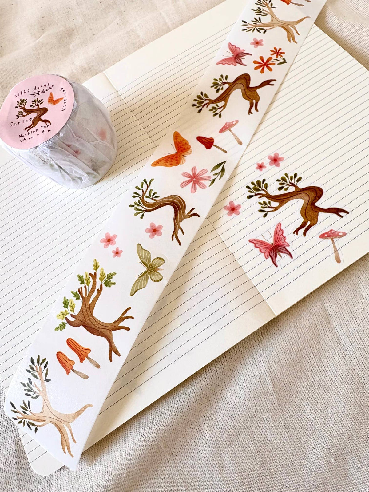 Nikki Dotti - Washi roll - kiss cut - Spring-Maskingtape-DutchMills