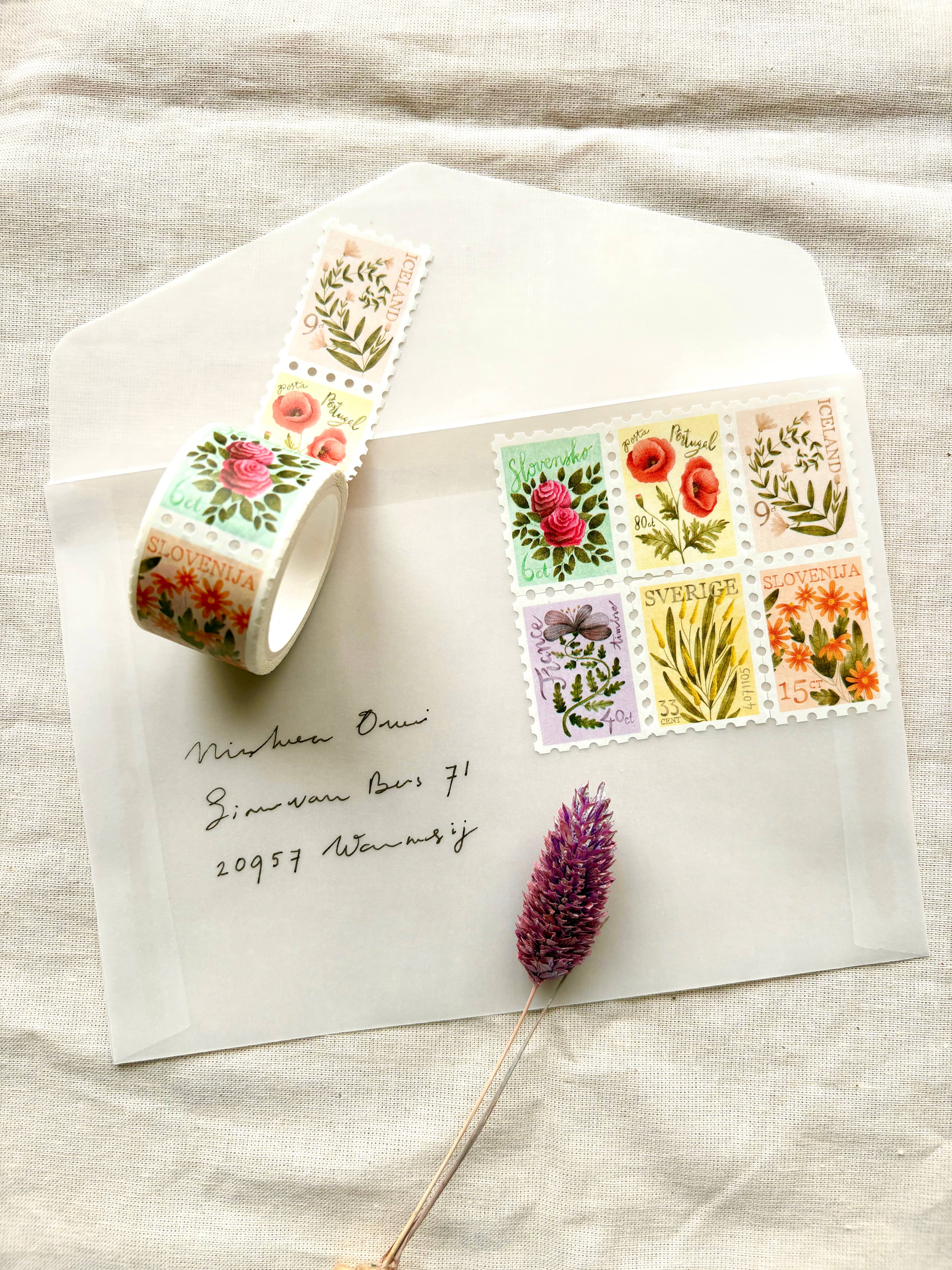 Washi tape - Flower stamps-DutchMills