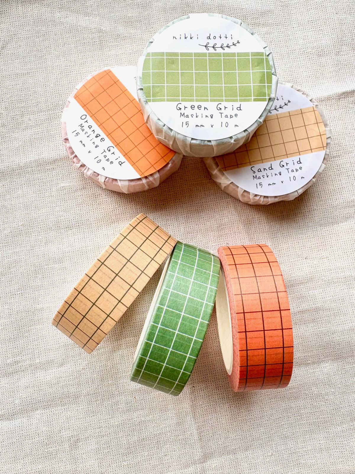 Washi tape - Green grid-DutchMills