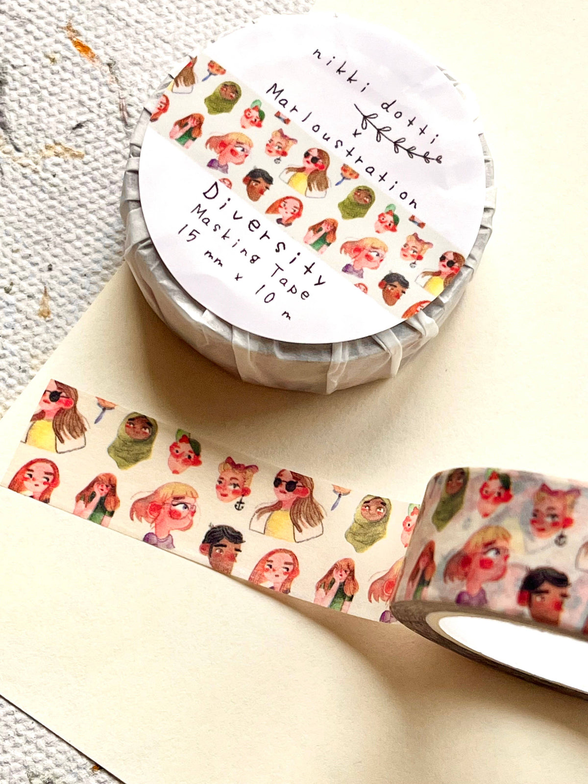 Nikki Dotti - Washi tape - By Marloustration - Diversity-Maskingtape-DutchMills