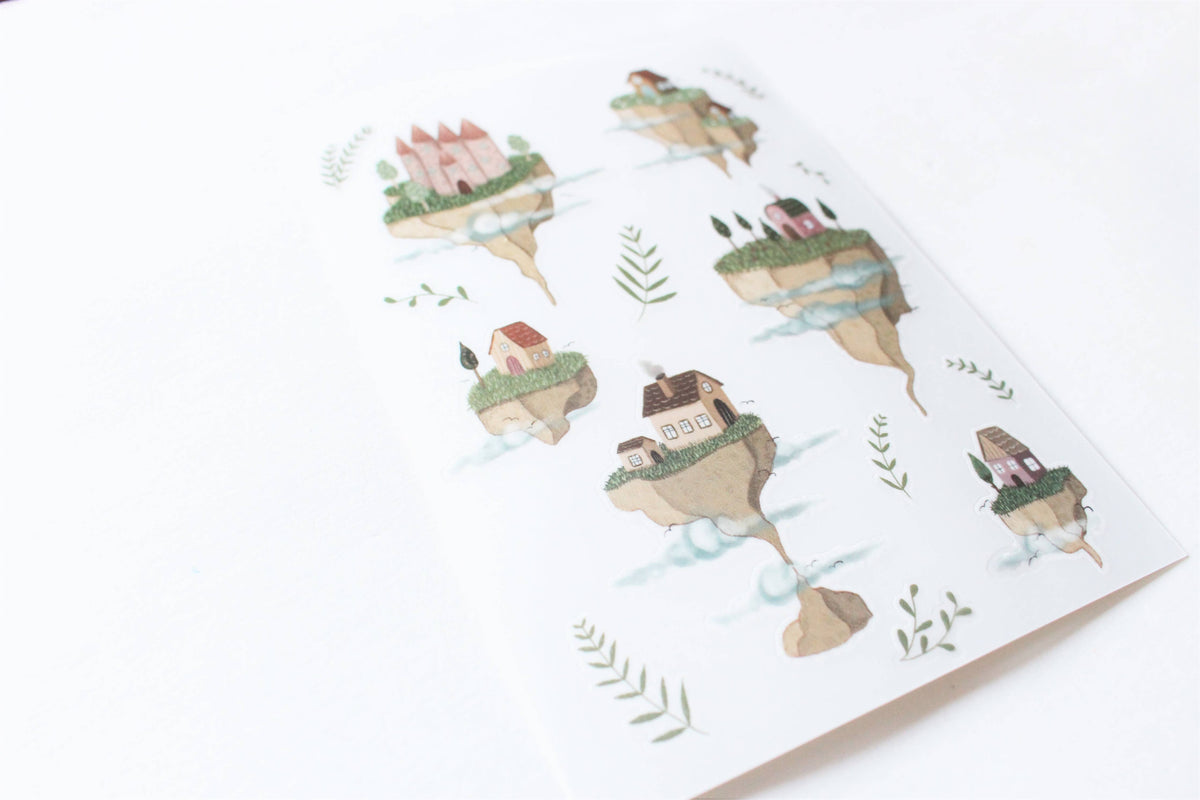 Wrijfstickers - Drijvende Huizen-Sticker-DutchMills