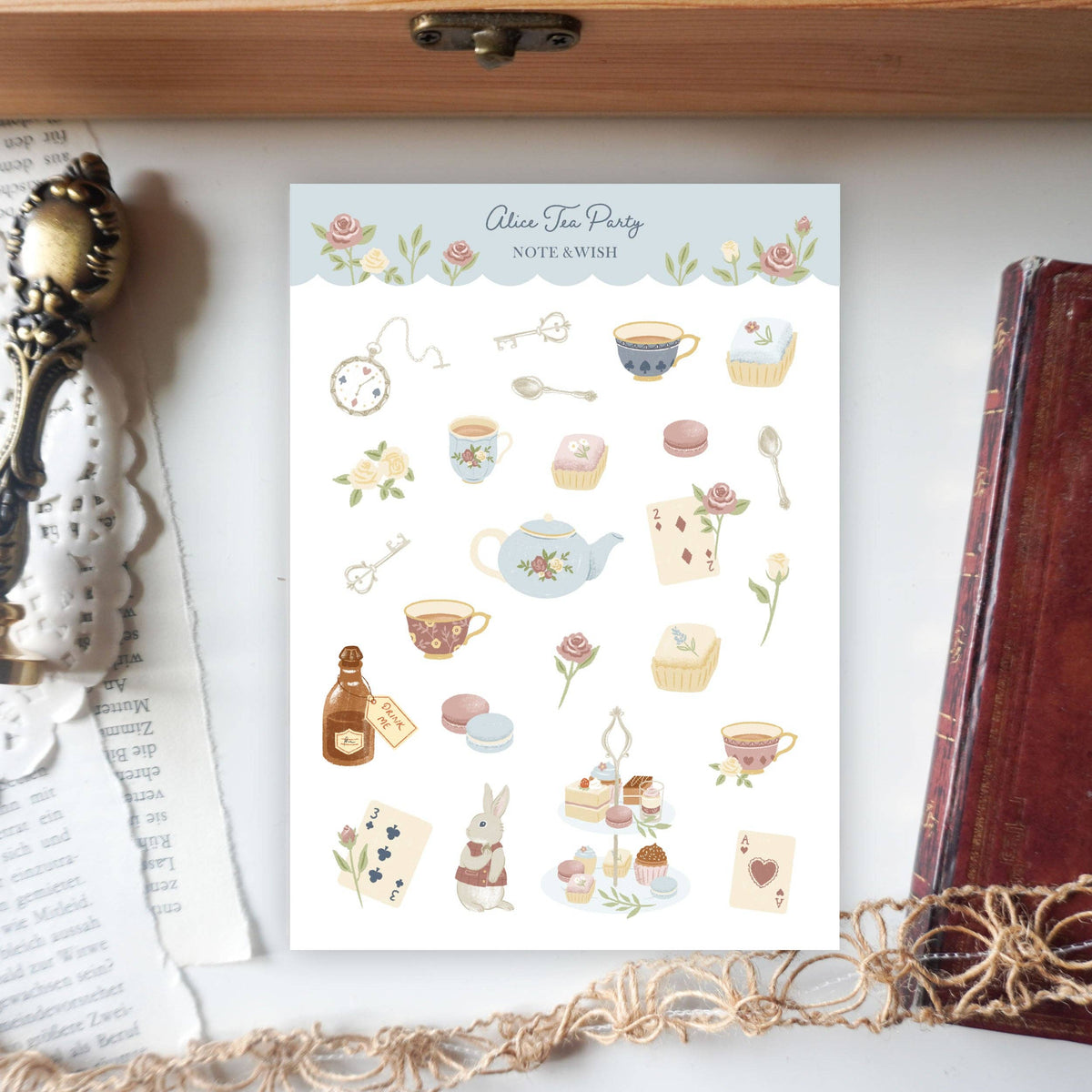 Alice Tea Party - Washi Paper Stickers-DutchMills