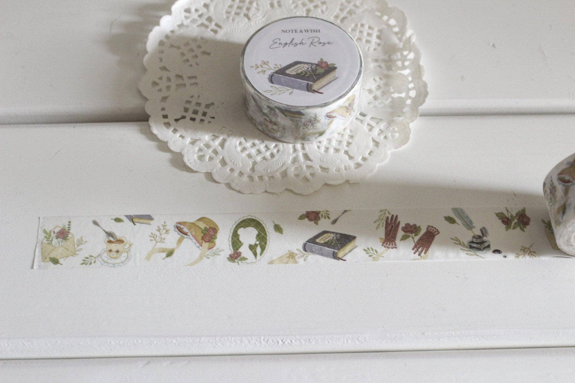 English Rose Washi, Note & Wish Washi Tape-DutchMills