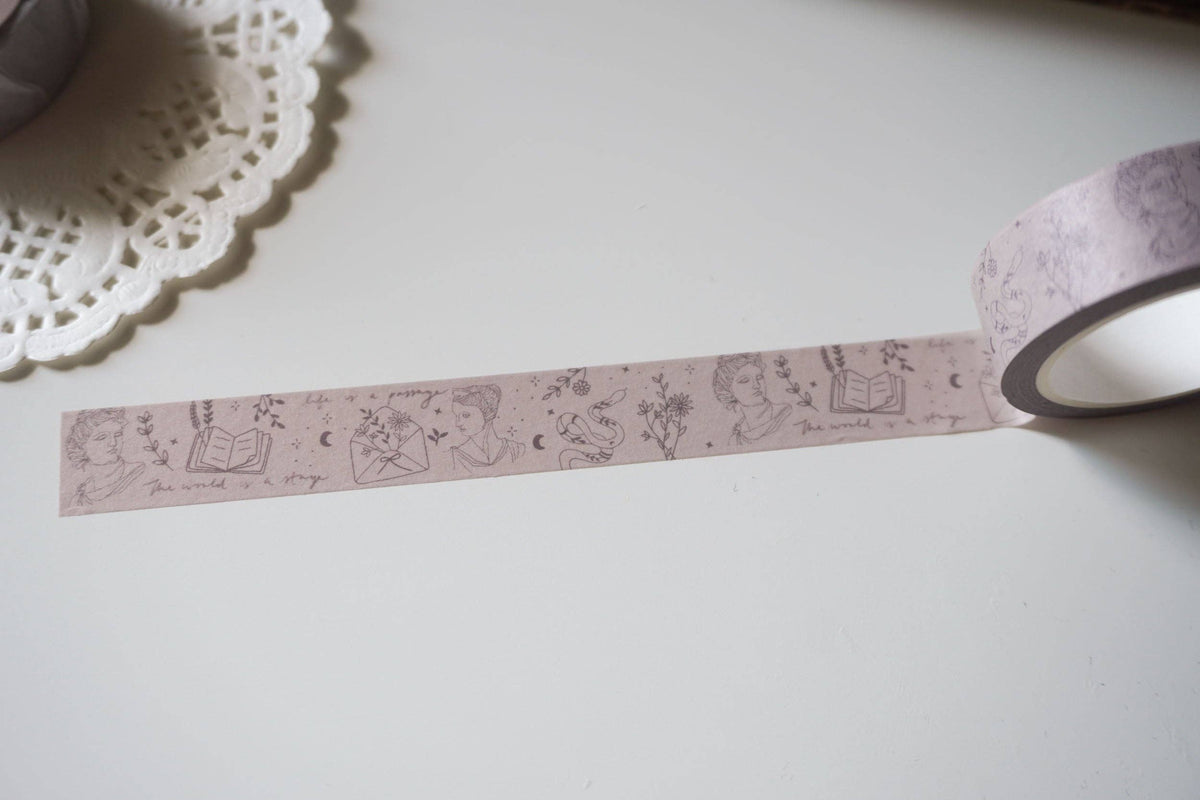 Library Studies Washi Tape, Dark Academia Washi Tape, Note & Wish-DutchMills