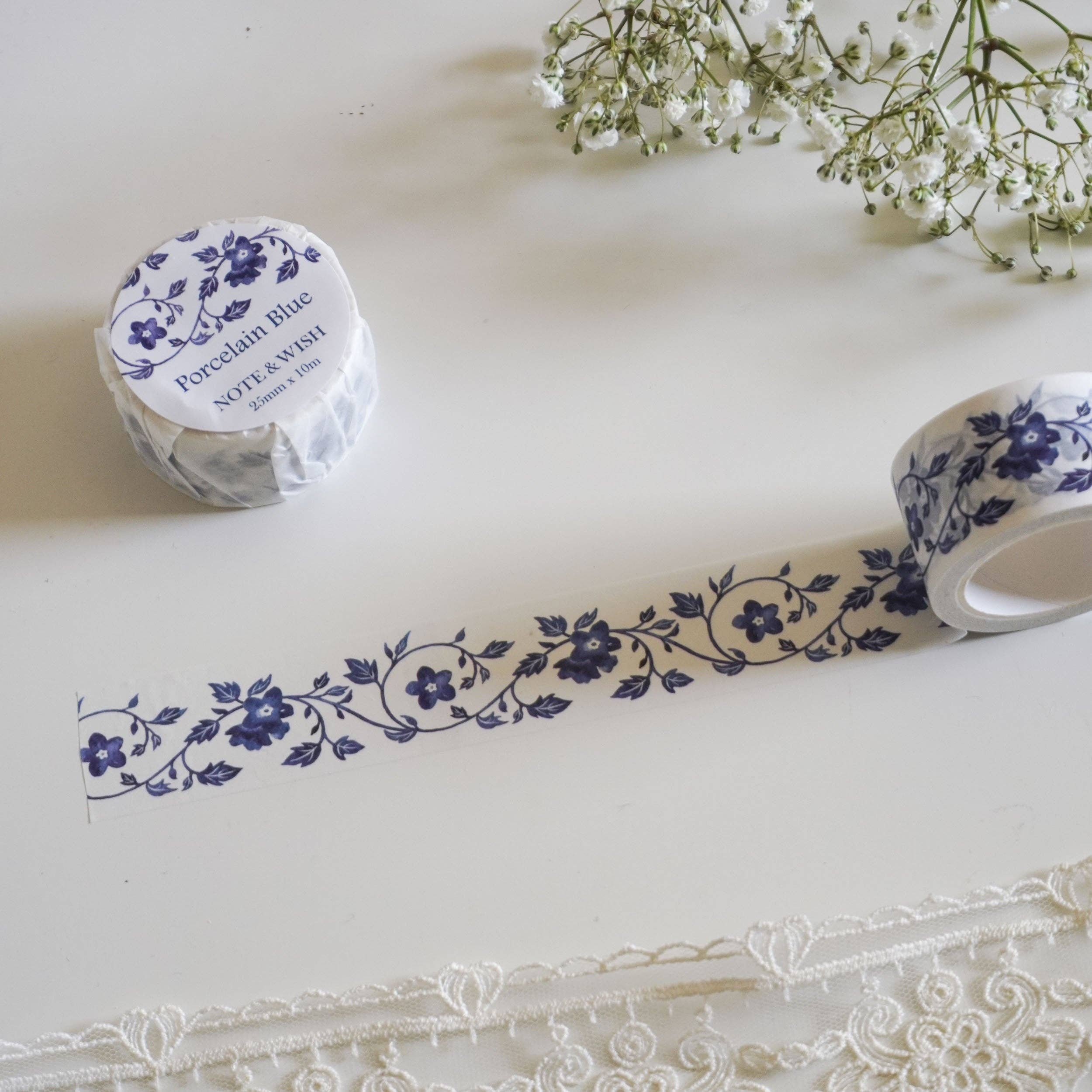 Porcelain Blue Washi Tape-DutchMills