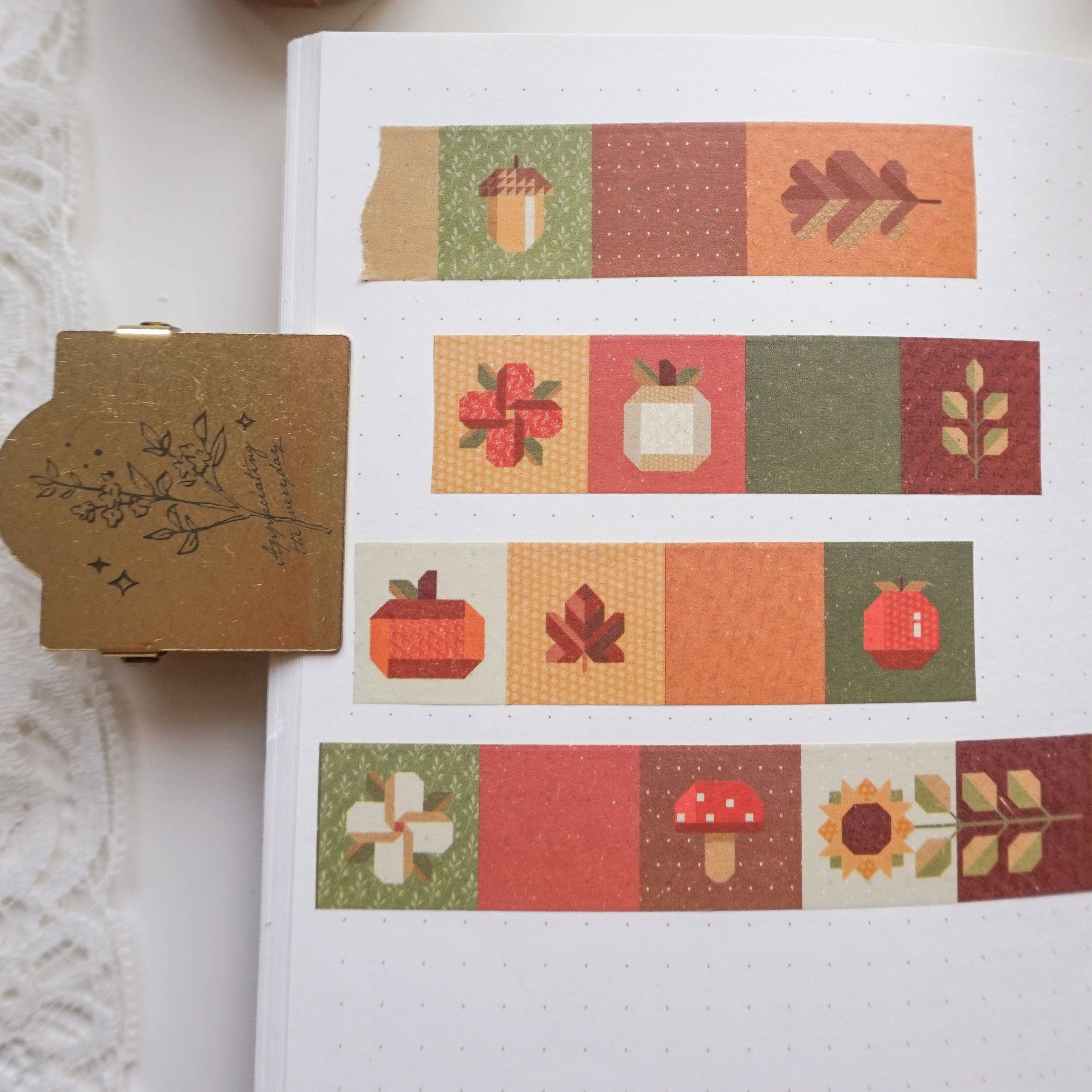 Quilted Autumn Washi Tape-DutchMills