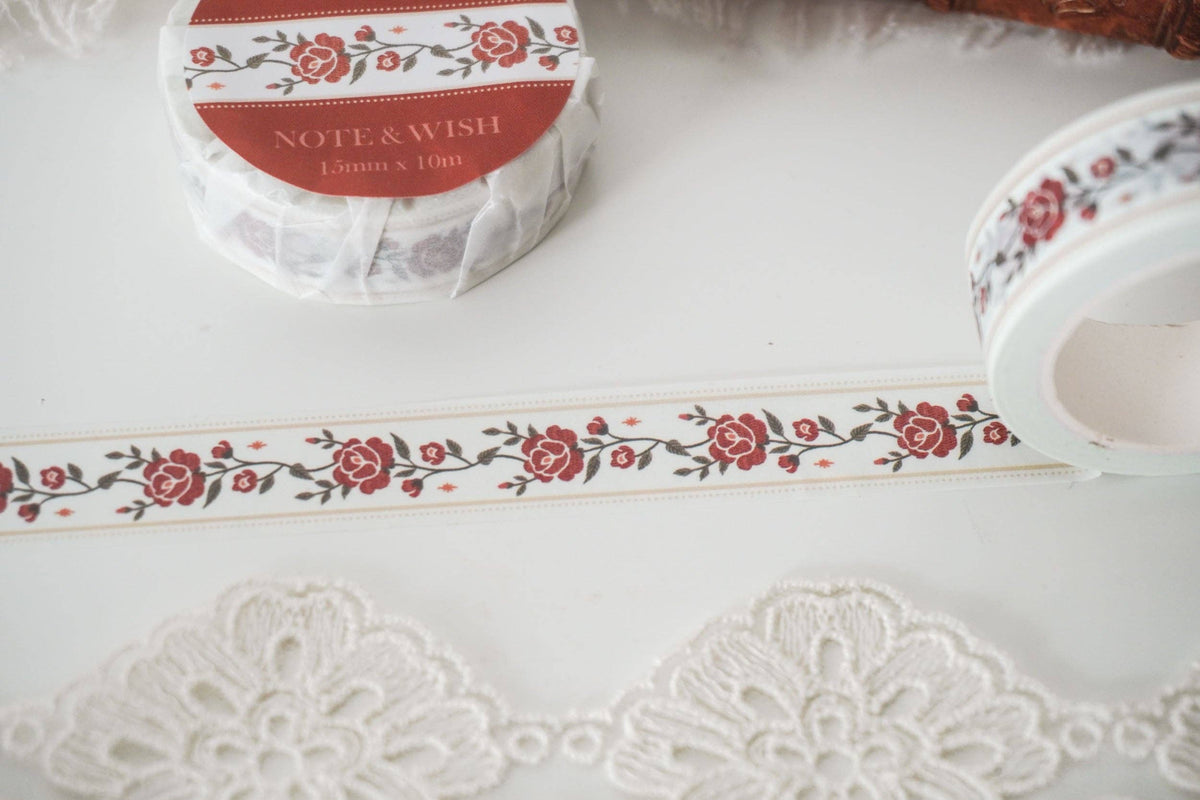 Note & Wish - Rose Ribbon Washi Tape, Note & Wish Washi-Maskingtape-DutchMills