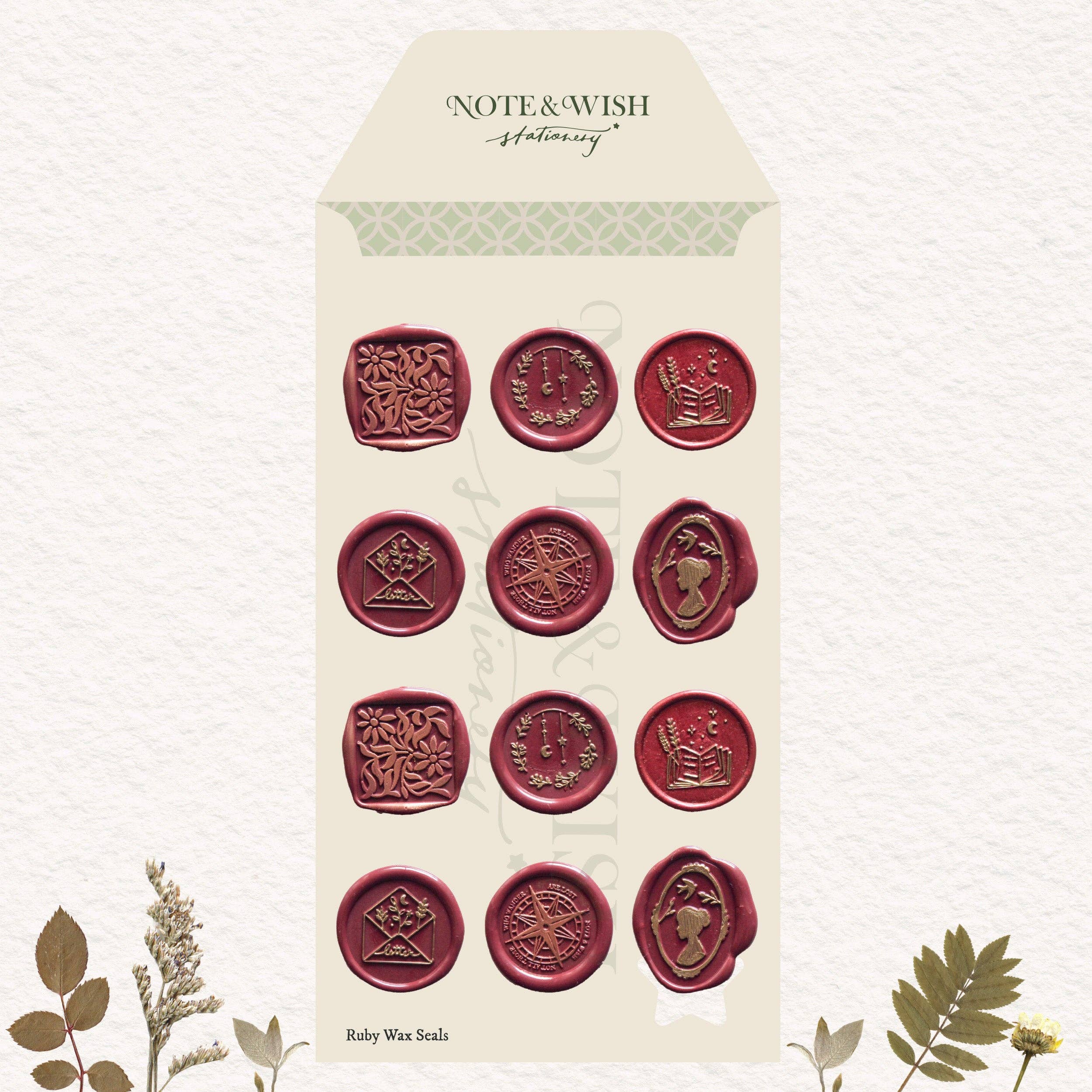 Wax Seal Stickers - Ruby Wax Seals Vinyl Sticker Sheet-DutchMills
