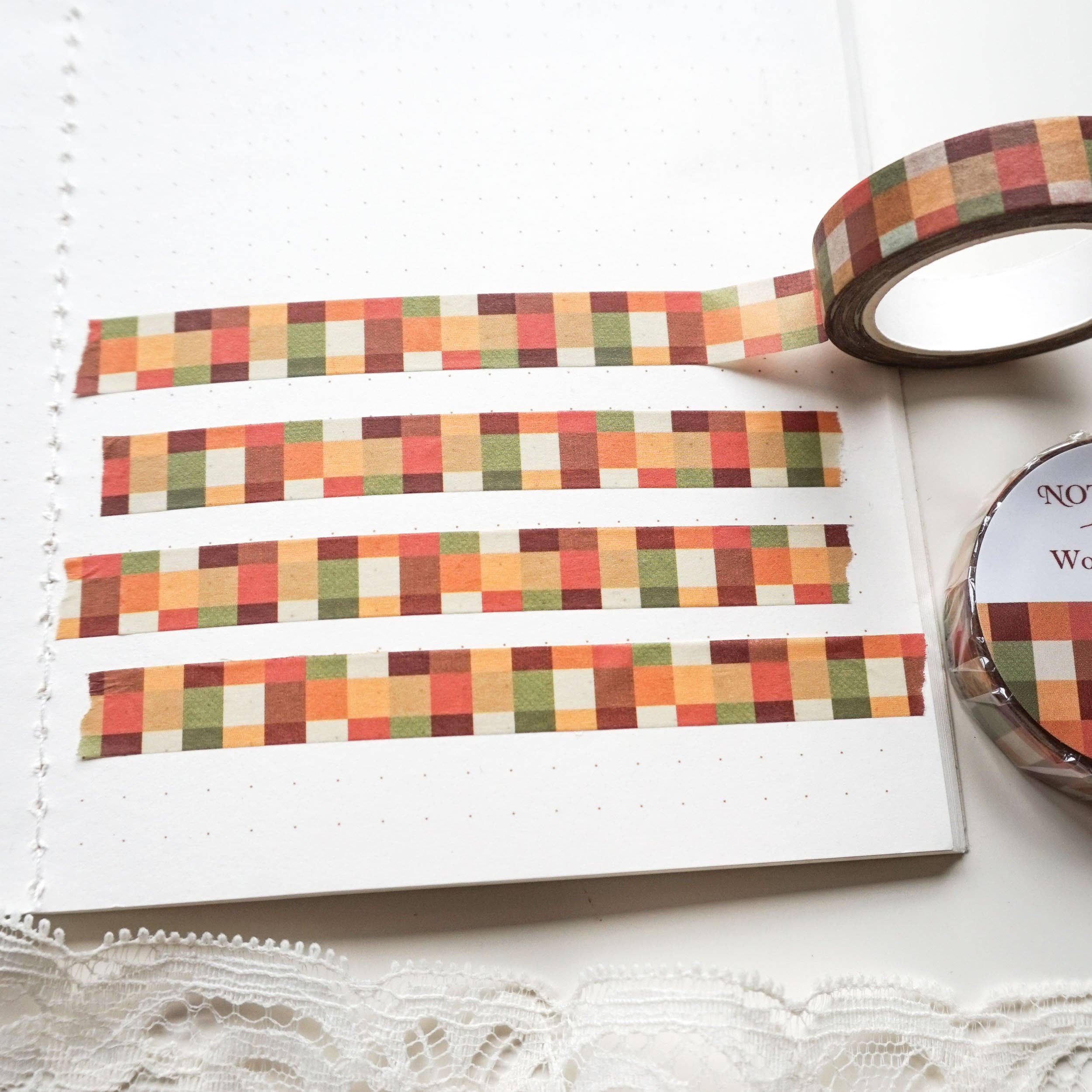 Autumn Check Washi Tape - Woven Comfort Washi Tape-DutchMills