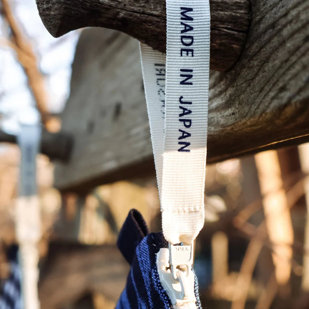 Okamoto Shoten - Pouch M Check Navy/White-Etui-DutchMills