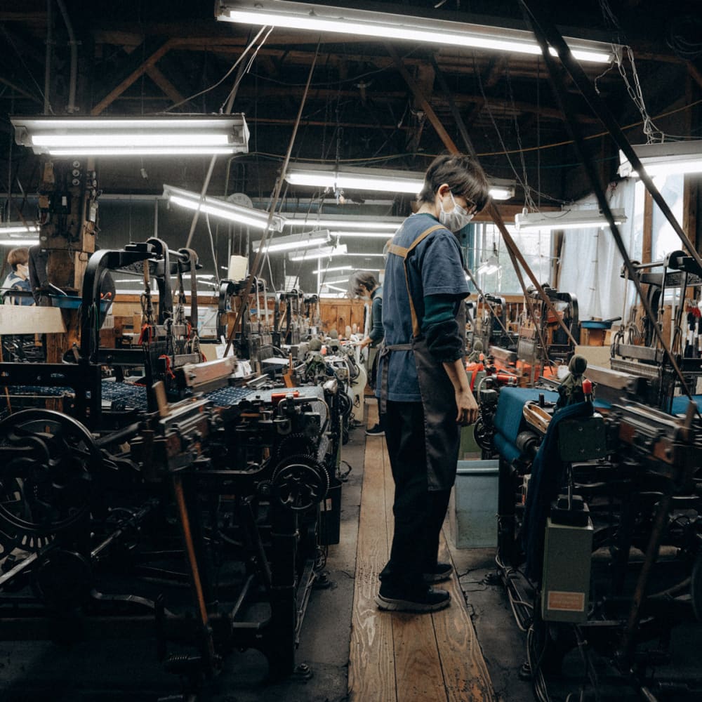 Okamoto Shoten - Pouch M Square dot Navy/White-Etui-DutchMills