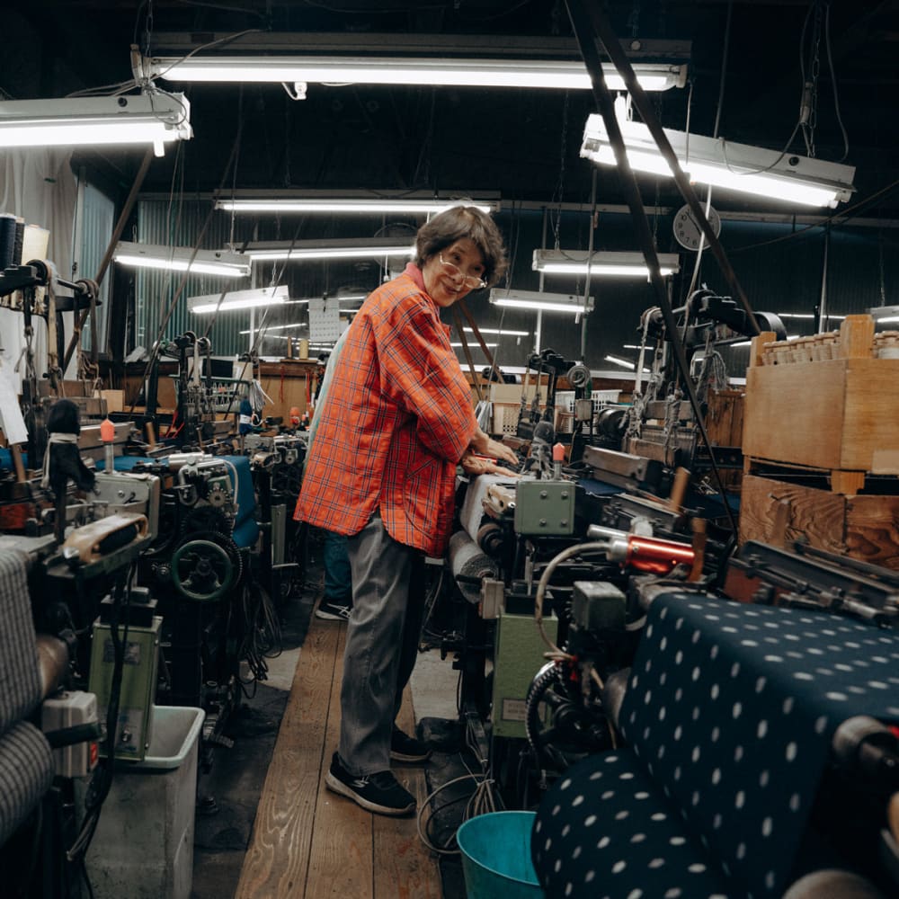 Okamoto Shoten - Pouch M Square dot Navy/White-Etui-DutchMills