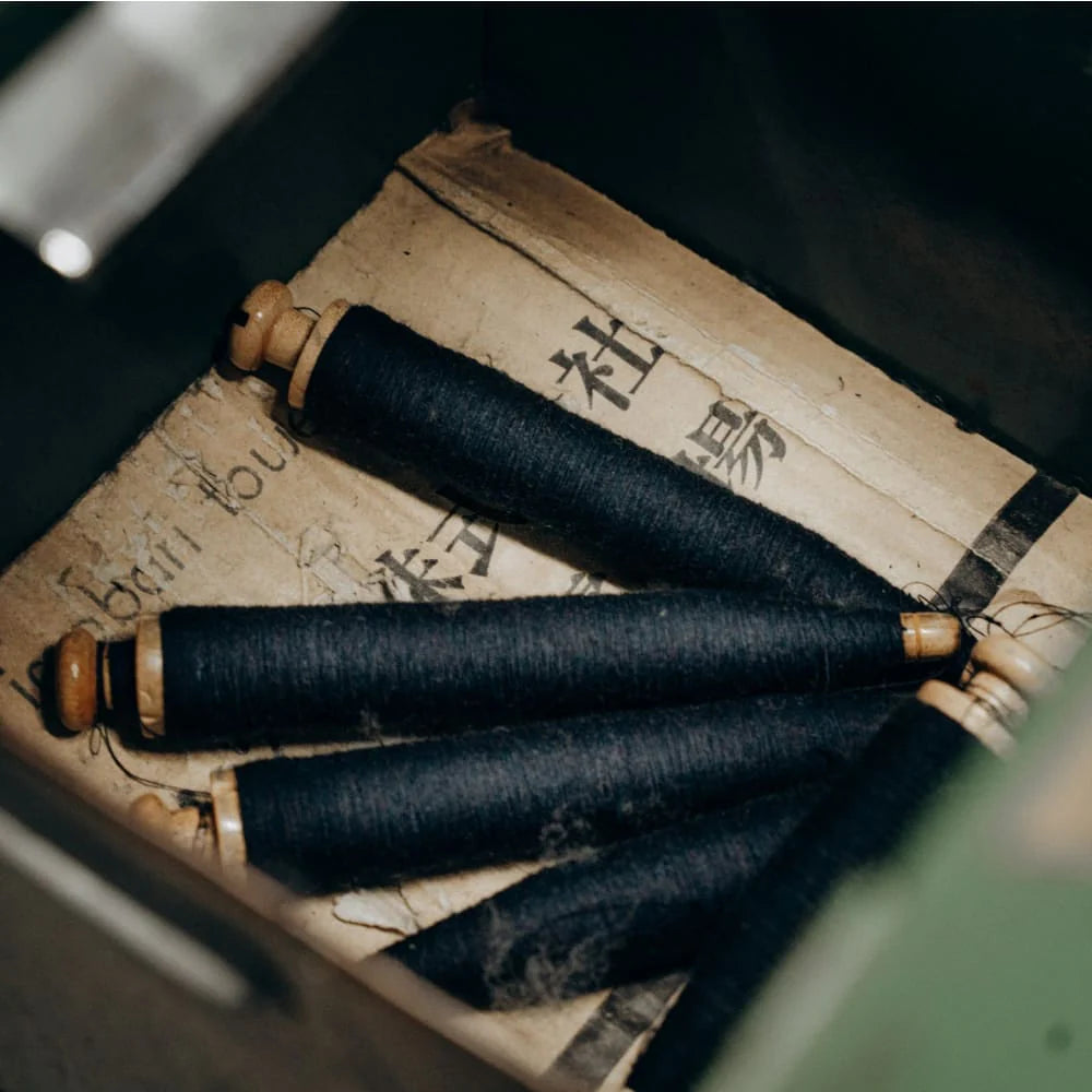 Okamoto Shoten - Pouch M Square dot Navy/White-Etui-DutchMills