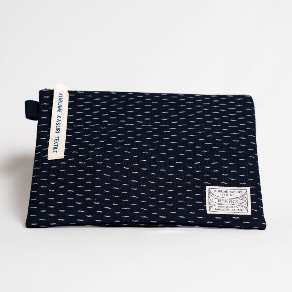 Okamoto Shoten - Pouch M Small dots Blue/White-Etui-DutchMills