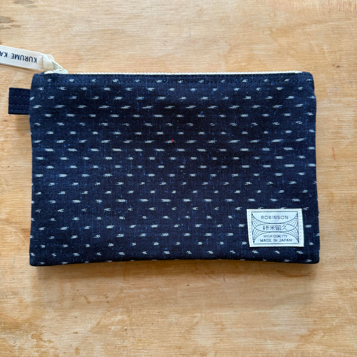 Okamoto Shoten - Pouch M Small Dots Blue/White-Etui-DutchMills
