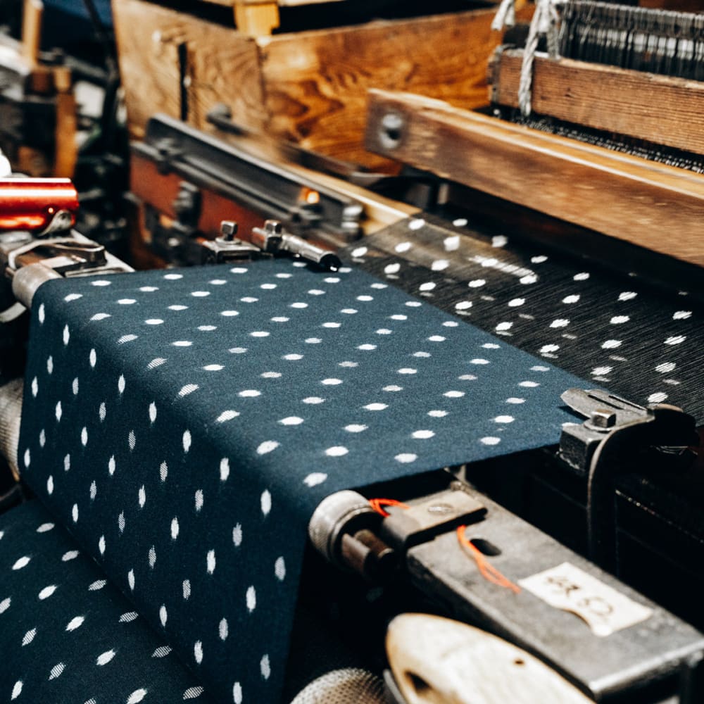 Okamoto Shoten - Pouch S Square Dot Navy/White-Etui-DutchMills