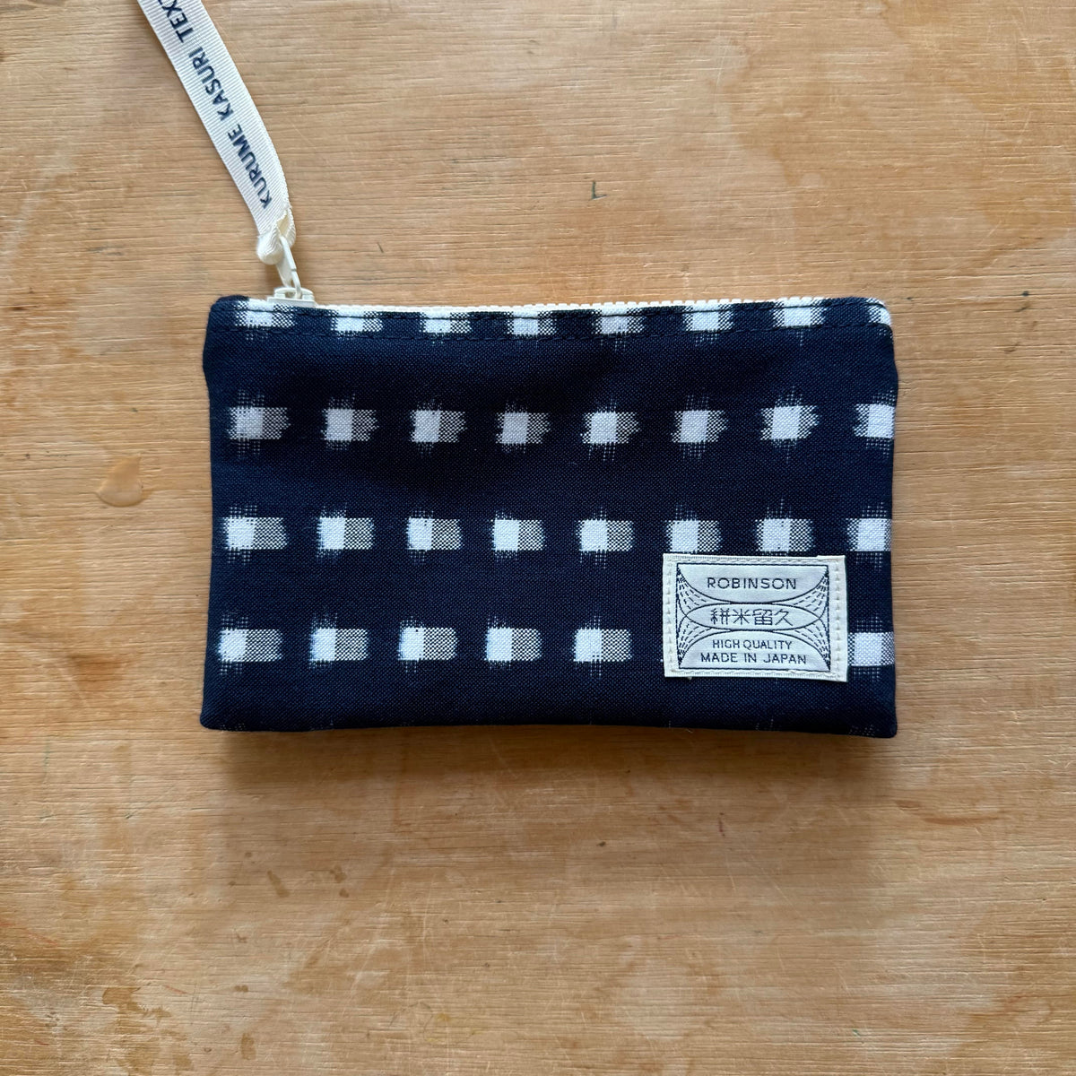 Okamoto Shoten - Pouch S Square Dot Navy/White-Etui-DutchMills