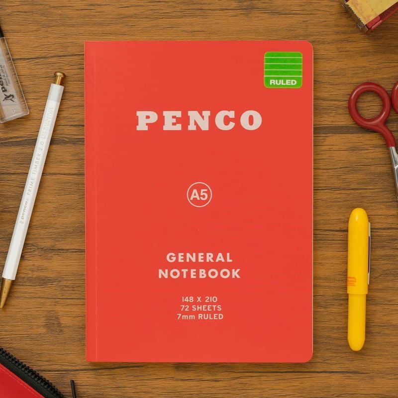 Penco - Soft PP Notebook A5 Ruled - Red-Notitieboek-DutchMills
