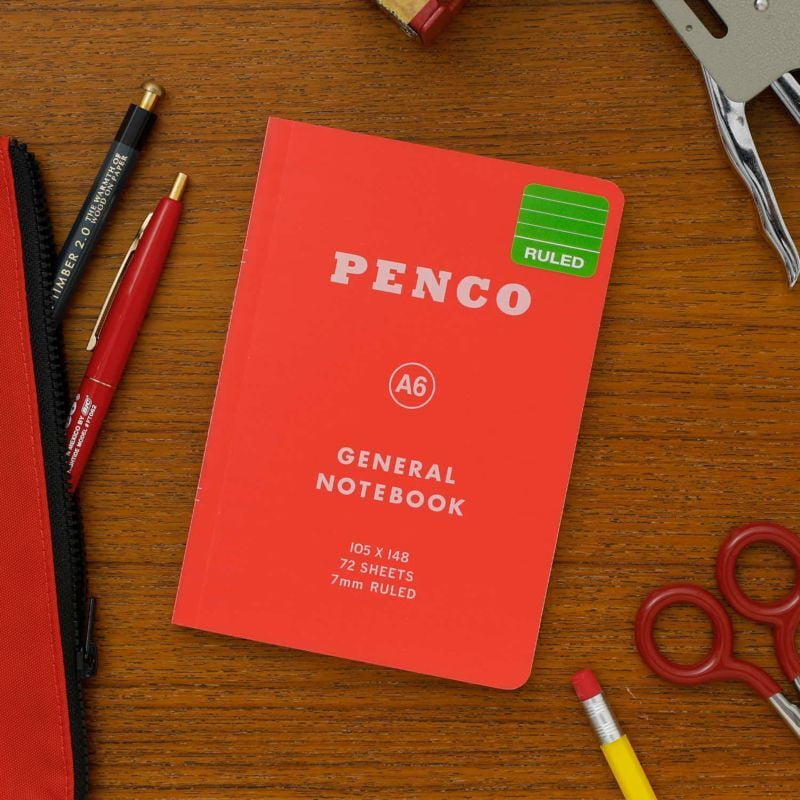Penco - Soft PP Notebook A6 Ruled - Red-Notitieboek-DutchMills
