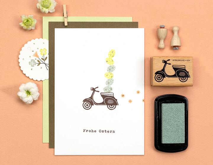 Perlenfischer - Stempel - Scooter-Stempel-DutchMills