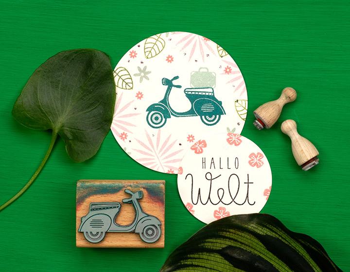 Perlenfischer - Stempel - Scooter-Stempel-DutchMills