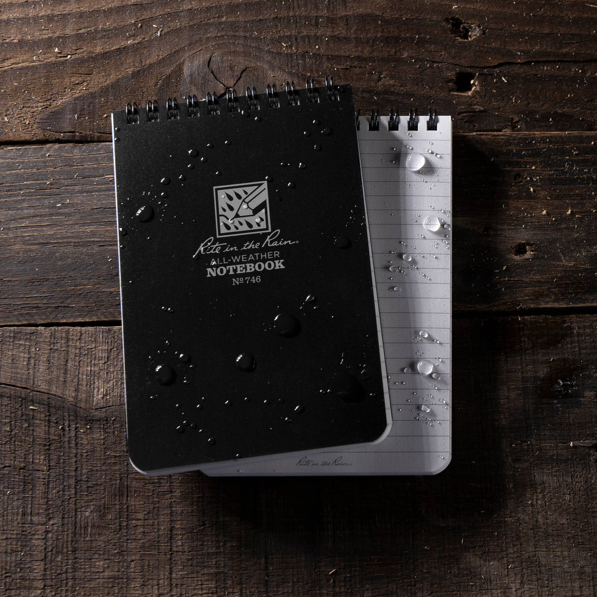 Rite in the Rain 4" x 6" Black Top-Spiral Notebook-DutchMills