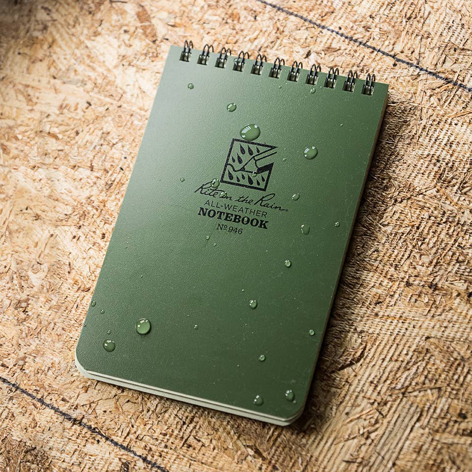 Rite in the Rain 4" x 6" Green Top-Spiral Notebook-DutchMills