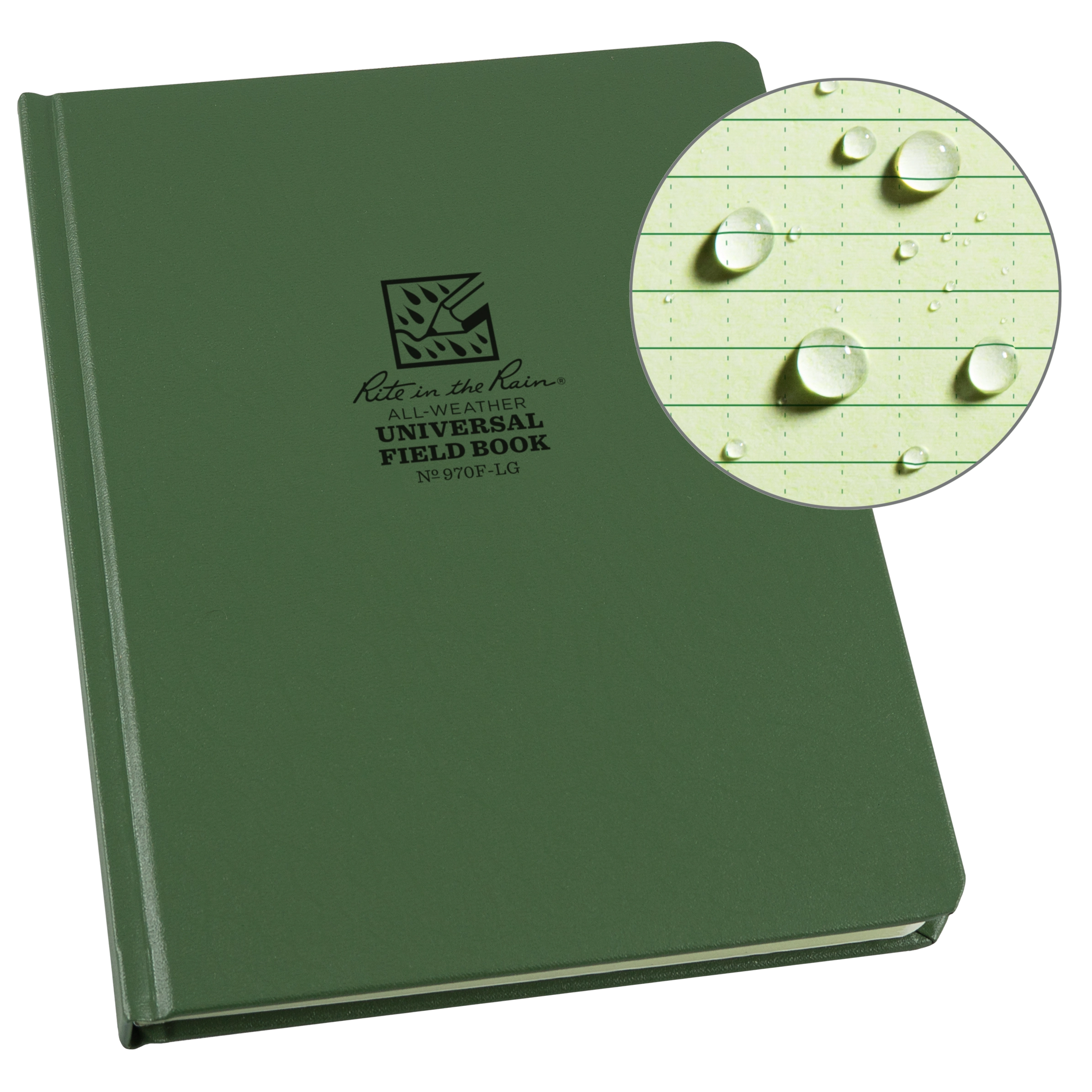 Rite in the Rain 6.75" x 8.75" Green Hard Cover Book-Notitieboek-DutchMills